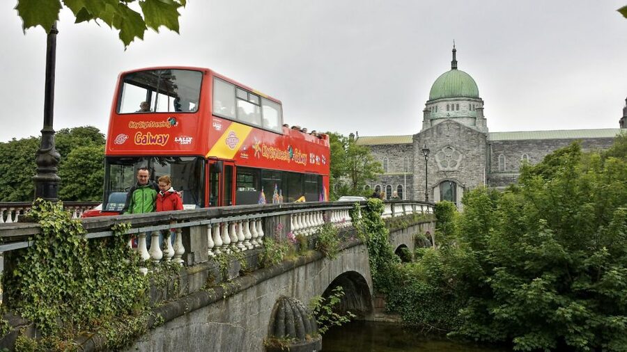 Galway: City Sightseeing Hop-On Hop-Off Bus Tour - Forster Street, the Spanish Arch, and the old waterfront